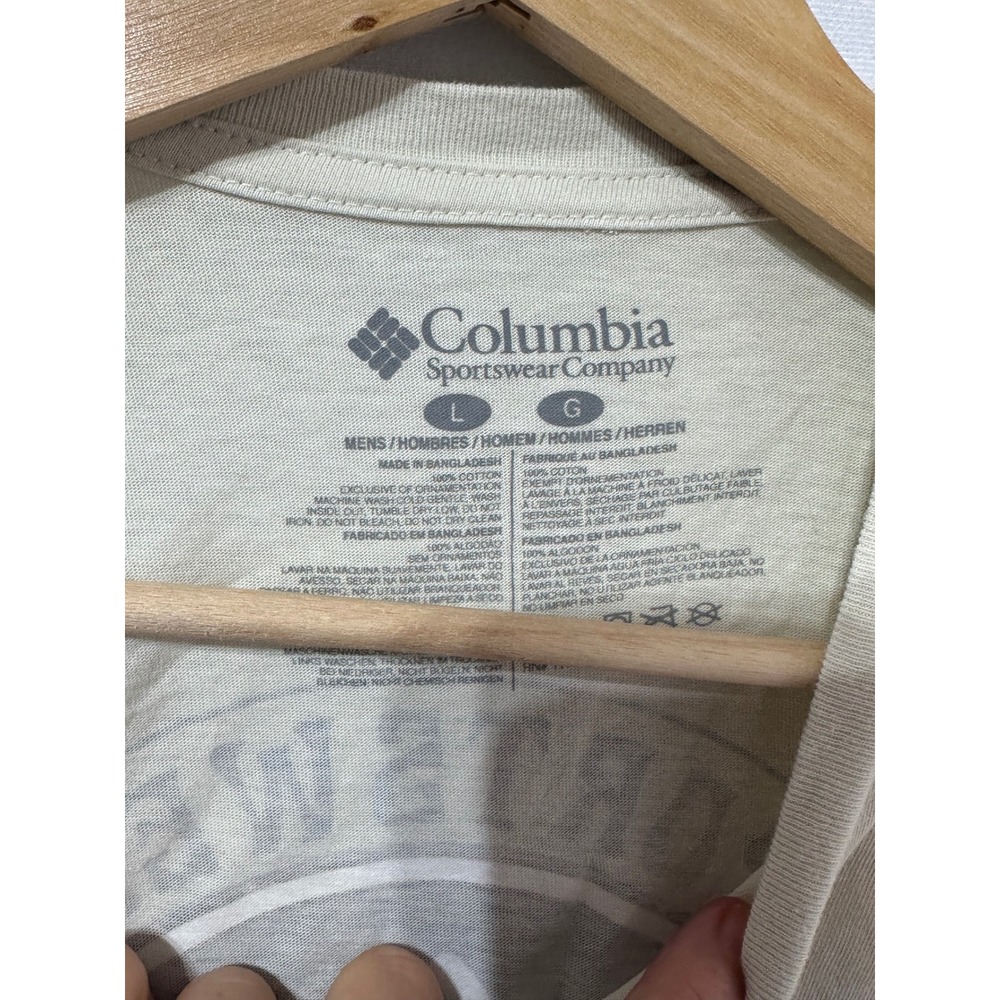 Columbia Sportswear Mens Large Graphic T-Shirt Beige Waterfall Northwest - Picture 6 of 6